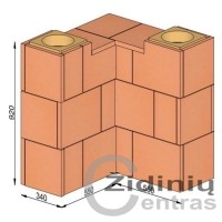 Wolfshoher dūmų kanalų sistema N+F iš krosninio šamoto W-4,0/2,7 Plius 90°