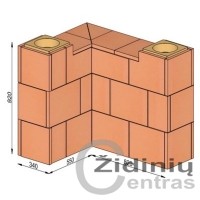 Wolfshoher dūmų kanalų sistema N+F iš krosninio šamoto W-4,8/3,1 Plius 90°