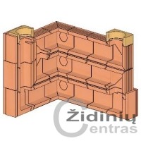 Wolfshoher dūmų kanalų sistema N+F iš krosninio šamoto W-4,8/3,1 Alfa 90°