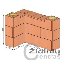 Wolfshoher dūmų kanalų sistema N+F iš krosninio šamoto W-5,6/3,5 Plius 90°