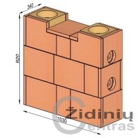 Wolfshoher dūmų kanalų sistema N+F iš krosninio šamoto W-2,8/2,0 Plius