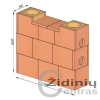 Wolfshoher dūmų kanalų sistema N+F iš krosninio šamoto W-3,2/2,2 Plius