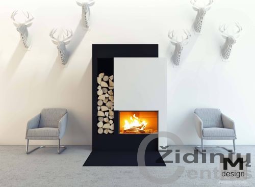 Židinys M-design Luna DIAMOND PLUS DELUXE COLLECTION 700H + SWIPE / atidaromas ir pakeliamas su pilna automatika SWIPE ir LED moduliu